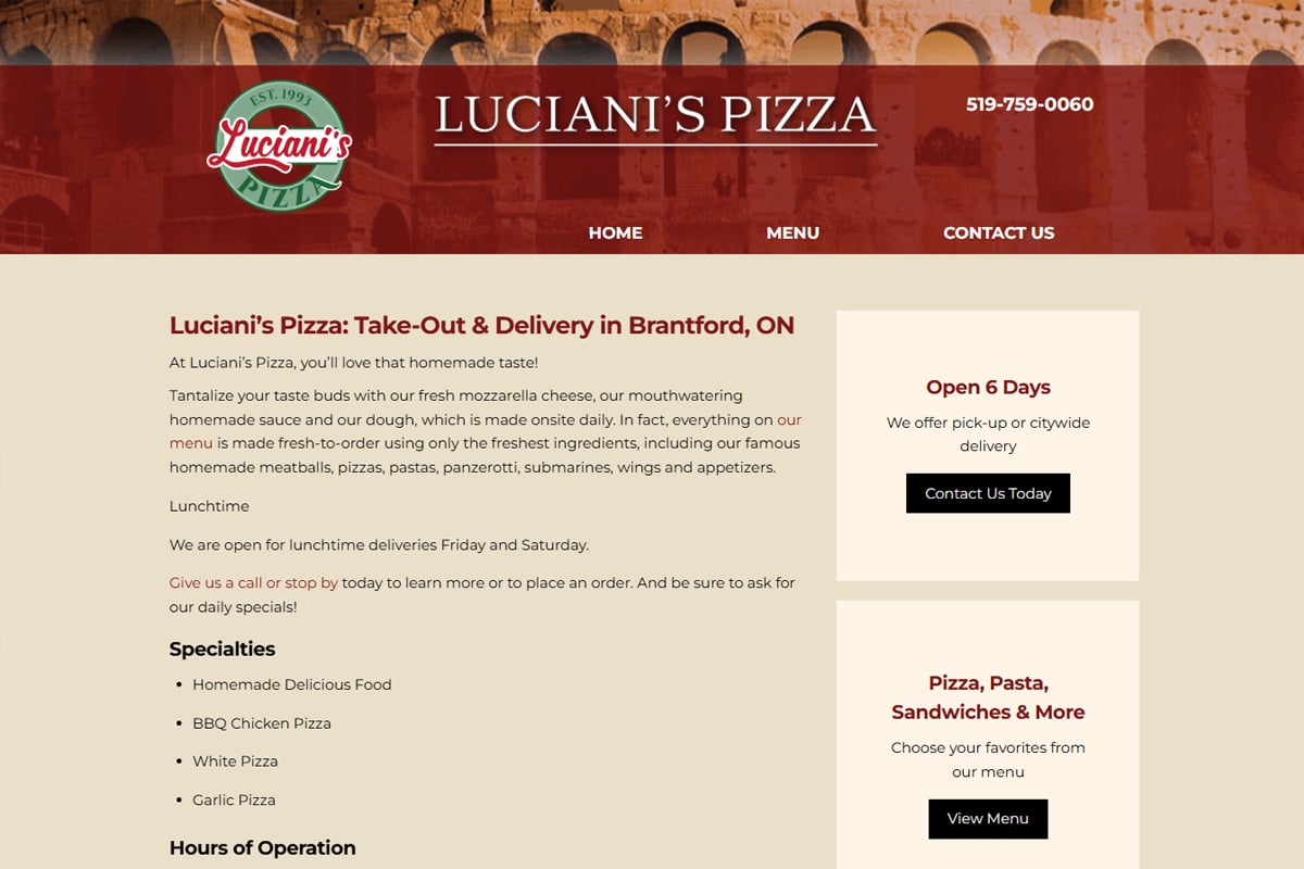 <h3>Lucianis Pizza</h3>